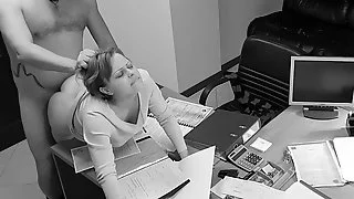 Seduction of office assistant caught on hidden security webcam