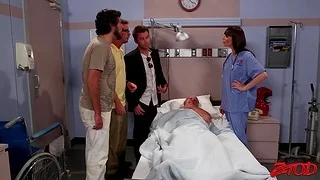 Hot ass nurse Dana Dearmond drops her panties to ride a patient